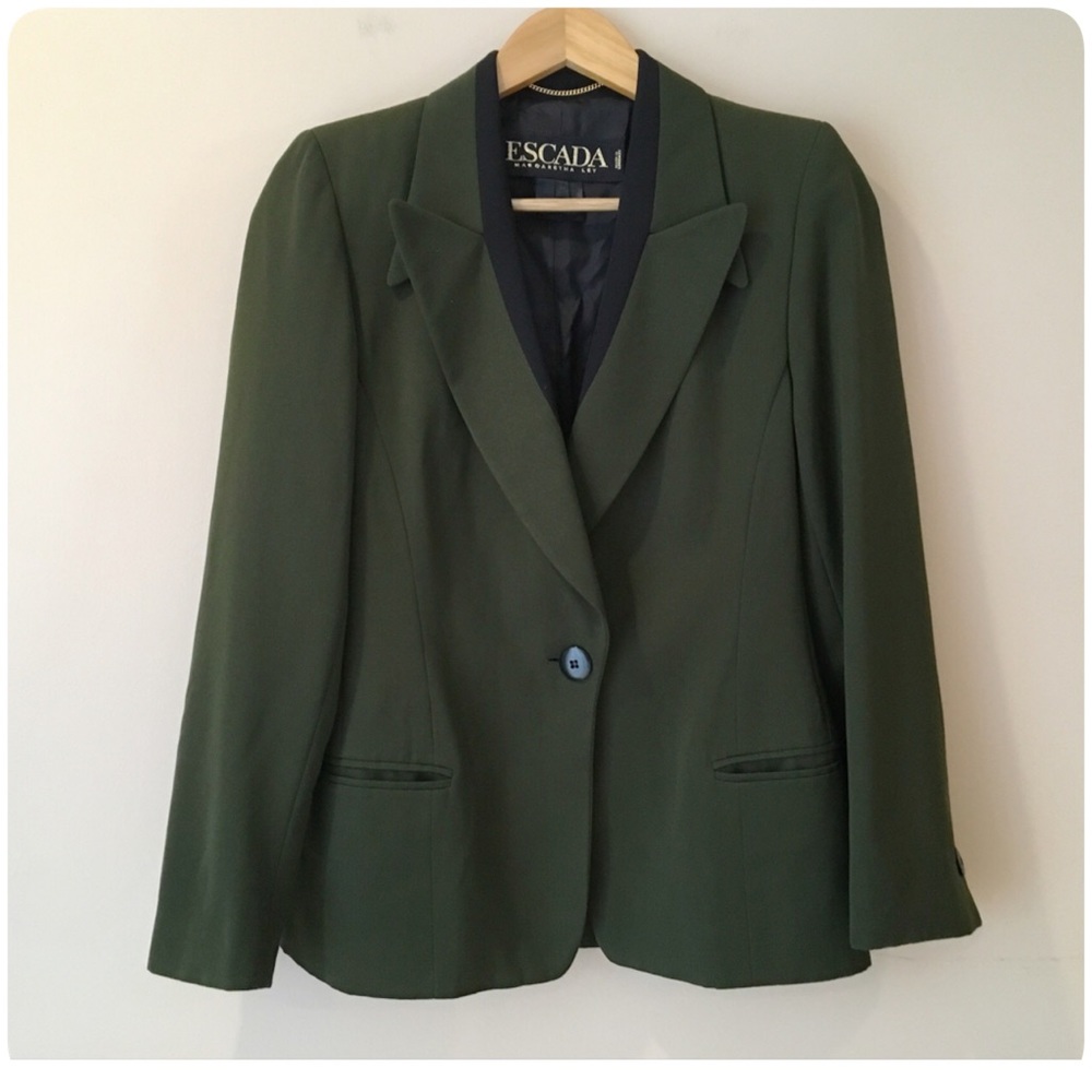 Escada dark green wool blazer